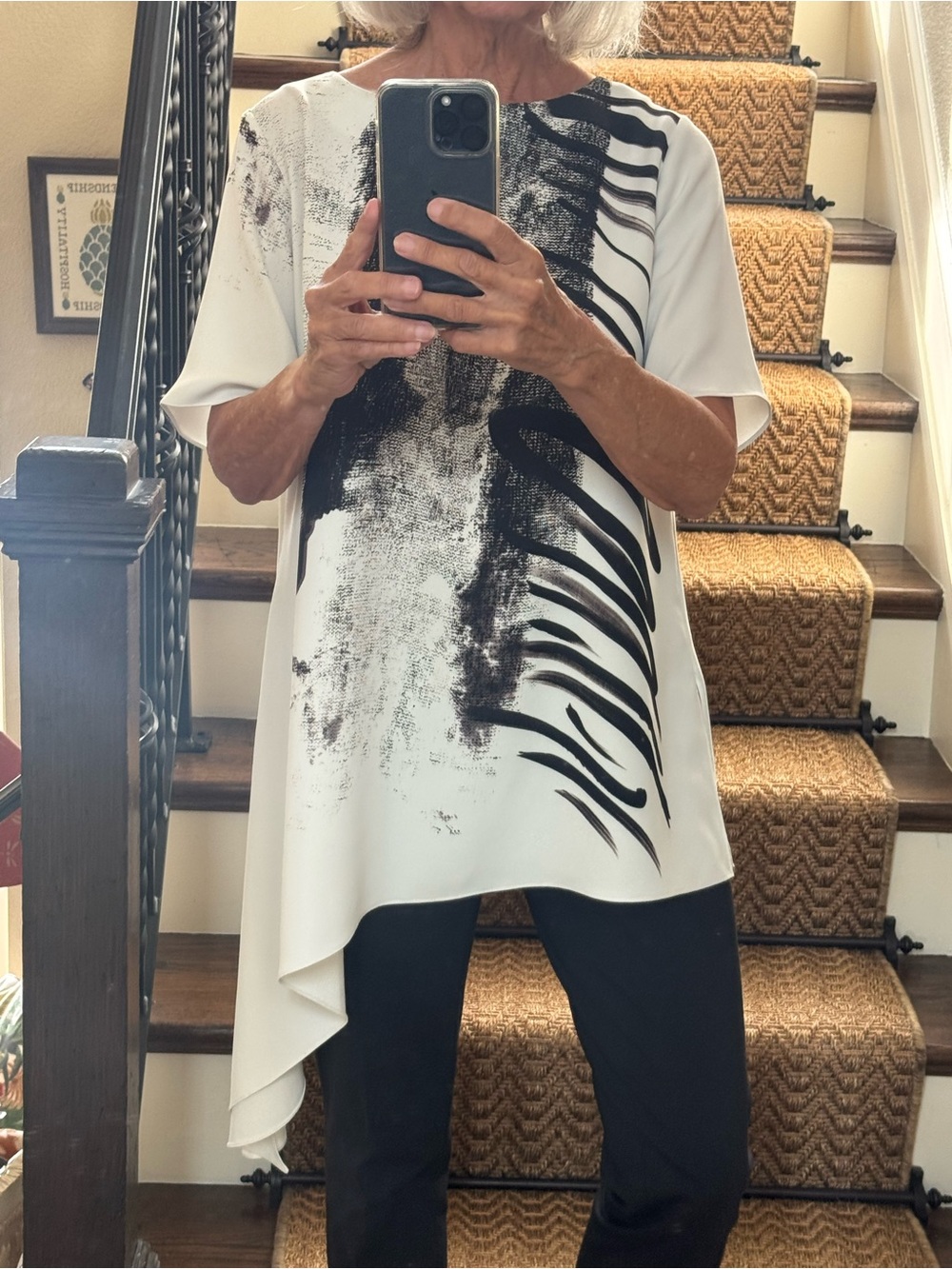 Emmelle Abstract Tunic Top, Sz M